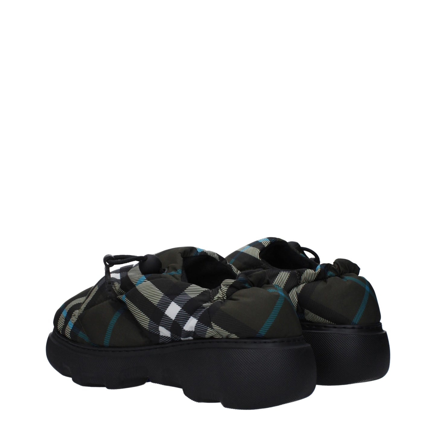 Mocasines sin cordones de tela verde de Burberry