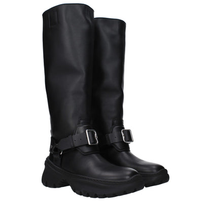 Botas de cuero negro Burberry