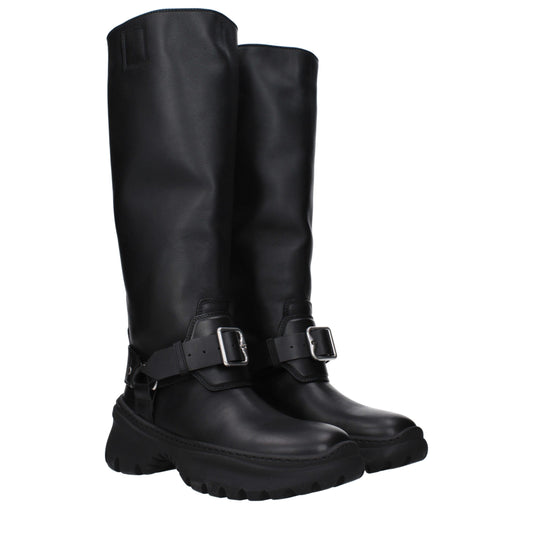 Botas de cuero negro Burberry