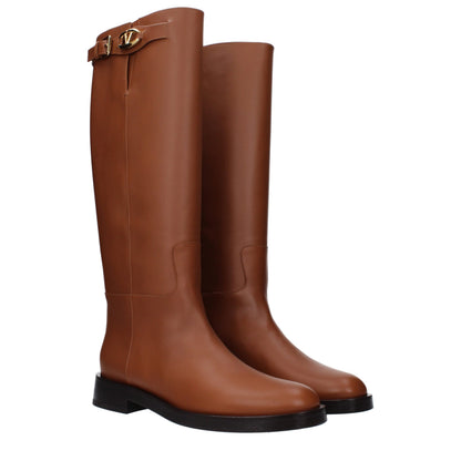 Valentino Garavani Brown Leather Boots Ref F82617