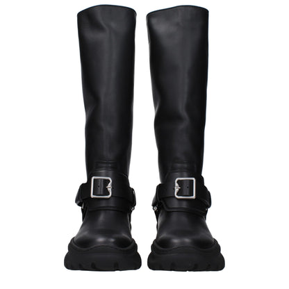 Botas de cuero negro Burberry