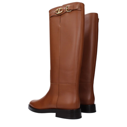 Valentino Garavani Brown Leather Boots Ref F82617