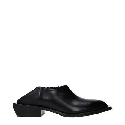 Mules de cuero negro Moschino