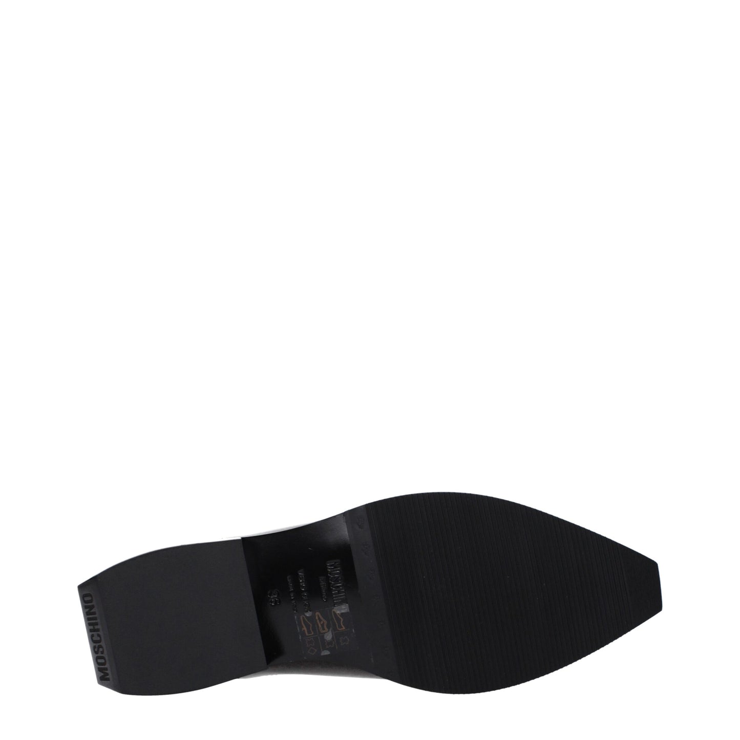 Mules de cuero negro Moschino