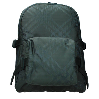 Burberry Green Check Fabric Backpack