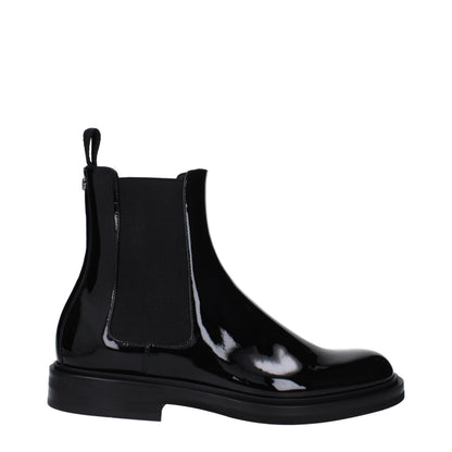 Dolce & Gabbana Botas De Tobillo De Piel Negra Diseño Atemporal