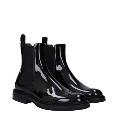 Dolce & Gabbana Botas De Tobillo De Piel Negra Diseño Atemporal