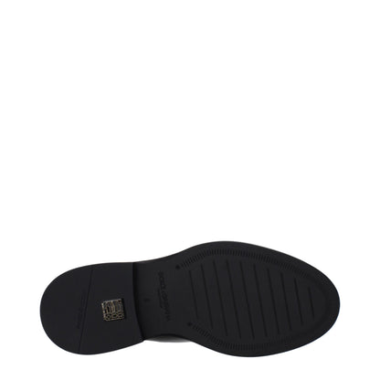 Dolce & Gabbana Botas De Tobillo De Piel Negra Diseño Atemporal