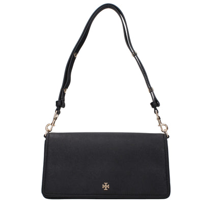 Bolso de hombro de cuero negro Tory Burch