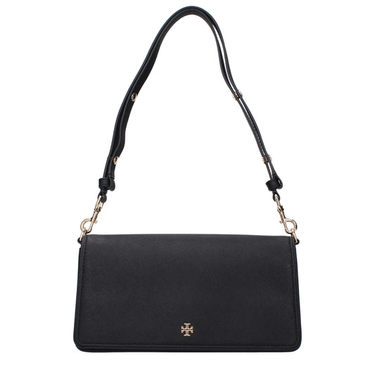 Bolso de hombro de cuero negro Tory Burch