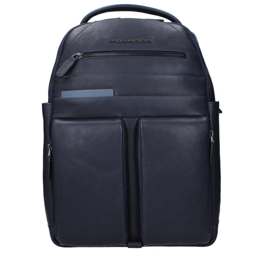 Mochila Piquadro de cuero azul