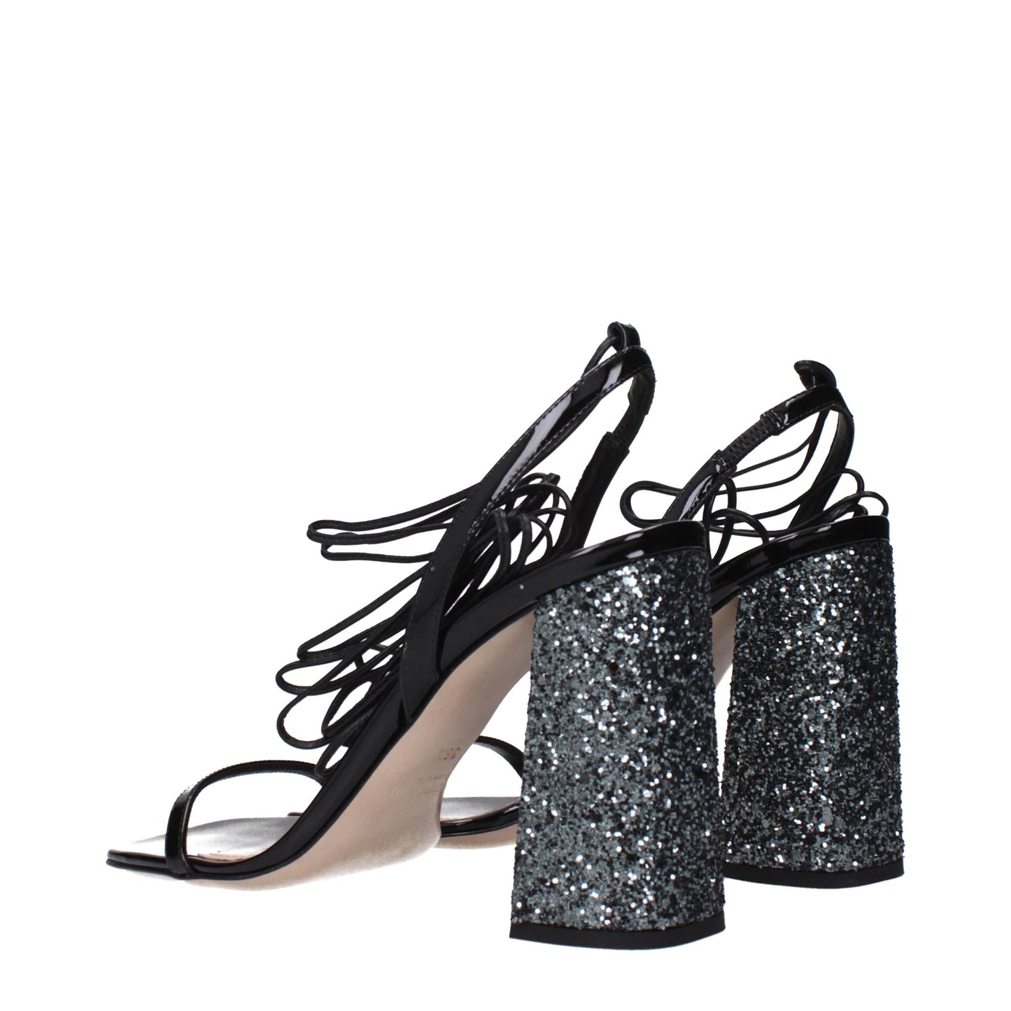 Sandalias de plataforma de cuero negras Miu Miu