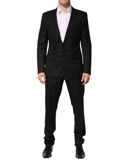 Traje de dos piezas Dolce & Gabbana de jacquard negro de botonadura sencilla
