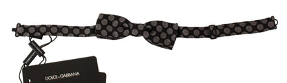 Dolce & Gabbana Pajarita Papillon de Seda Marrón Jacquard de Lunares para Hombre