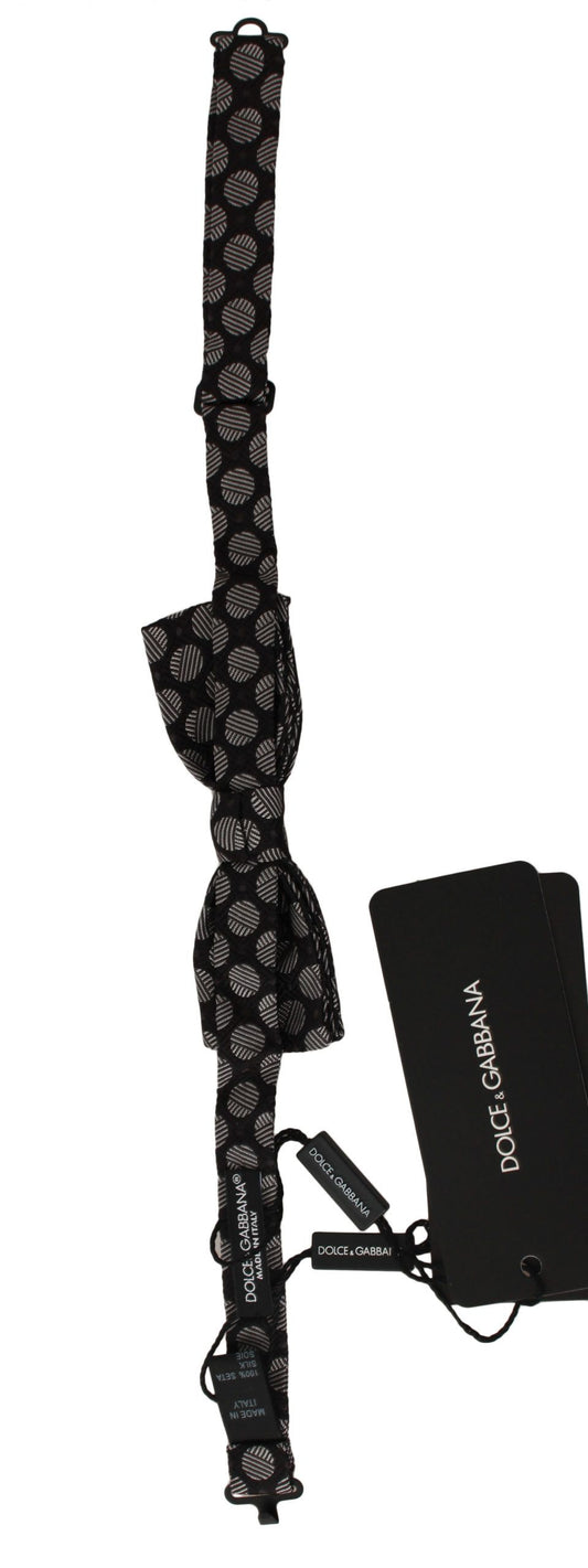 Dolce & Gabbana Pajarita Papillon de Seda Marrón Jacquard de Lunares para Hombre