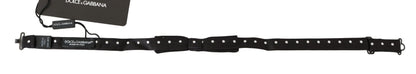 Dolce & Gabbana Black 100% Silk Polka Dot Adjustable Neck Bow Tie