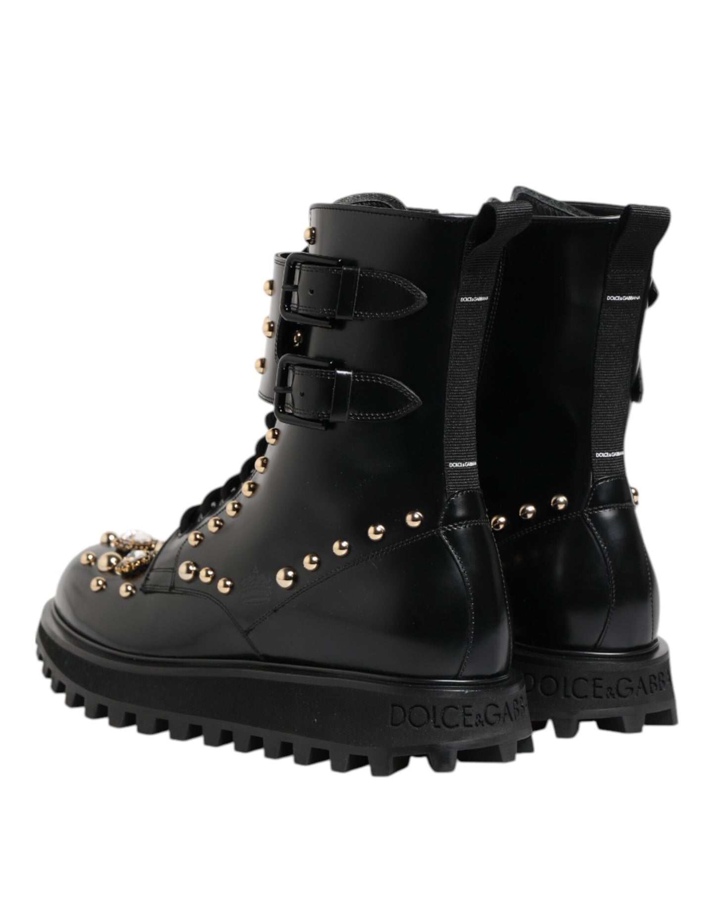 Botas de media caña con cordones y tachuelas negras de Dolce & Gabbana