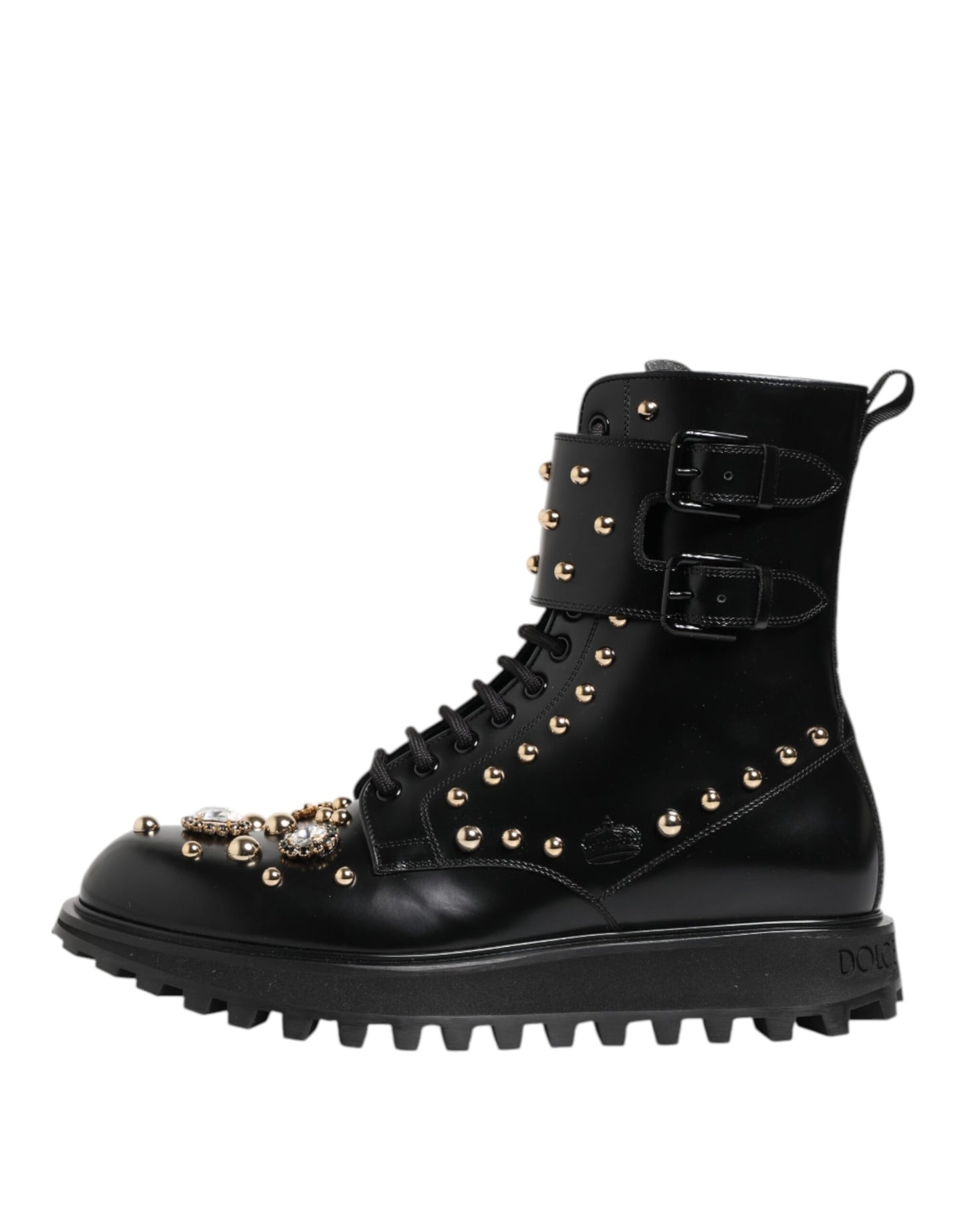 Botas de media caña con cordones y tachuelas negras de Dolce & Gabbana