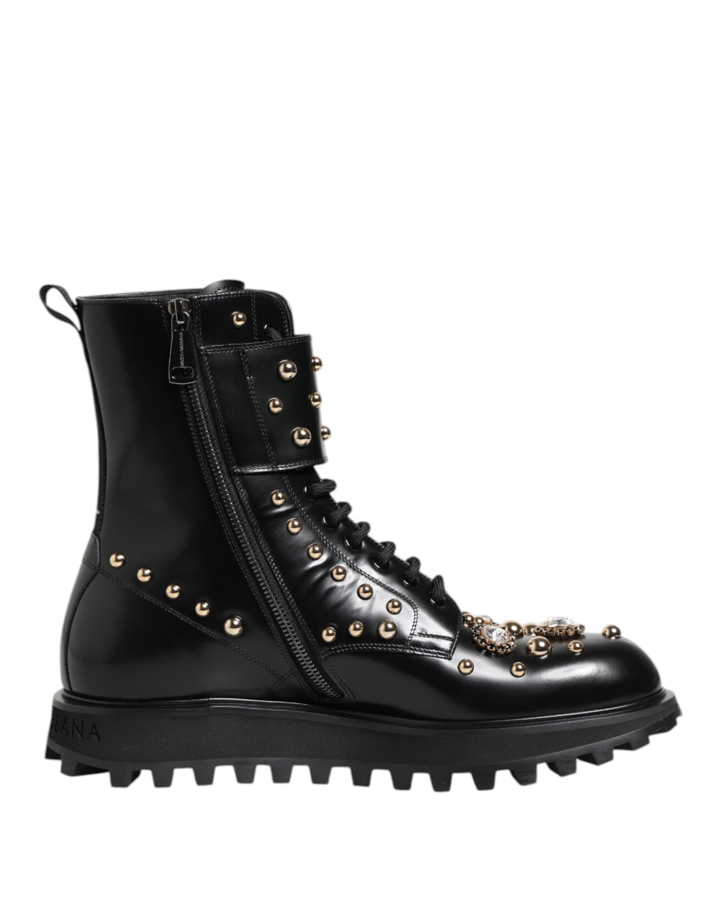 Botas de media caña con cordones y tachuelas negras de Dolce & Gabbana
