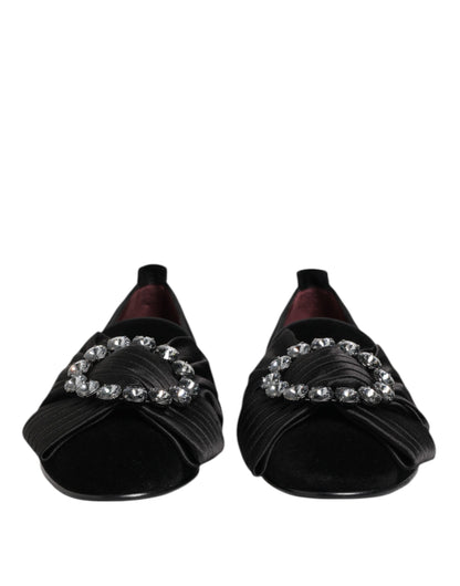 Zapatos sin Cordones Dolce & Gabbana Negros VATICANO con Cinta de Cristal