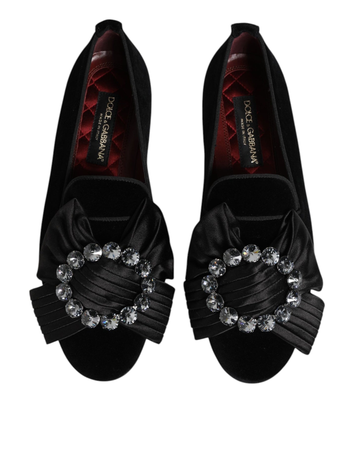 Zapatos sin Cordones Dolce & Gabbana Negros VATICANO con Cinta de Cristal