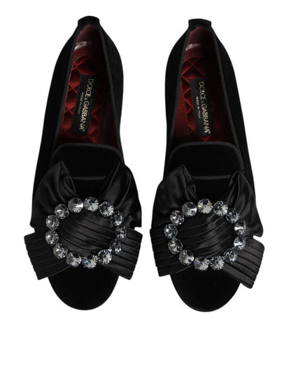 Zapatos sin Cordones Dolce & Gabbana Negros VATICANO con Cinta de Cristal