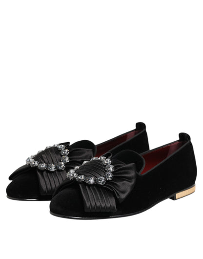 Zapatos sin Cordones Dolce & Gabbana Negros VATICANO con Cinta de Cristal