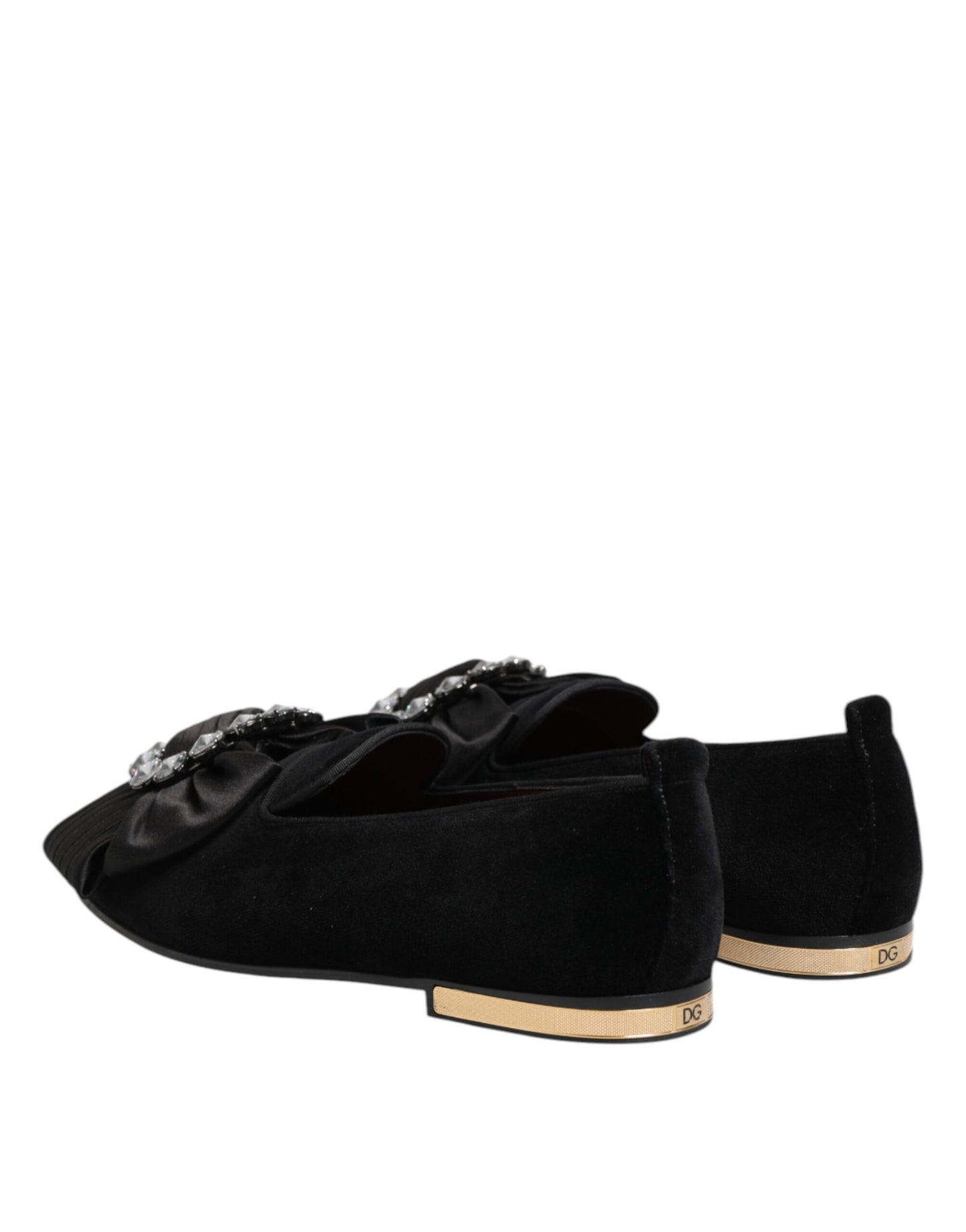 Zapatos sin Cordones Dolce & Gabbana Negros VATICANO con Cinta de Cristal