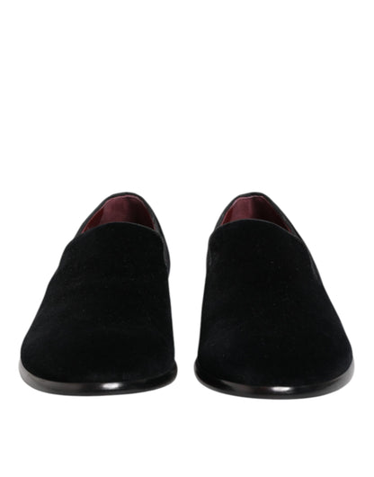Mocasines de terciopelo negro Dolce & Gabbana Zapatos de vestir formales para hombre