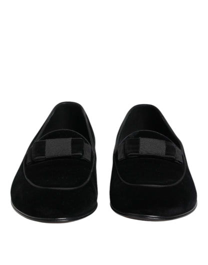 Mocasines de terciopelo negro Dolce & Gabbana Zapatos de vestir formales para hombre