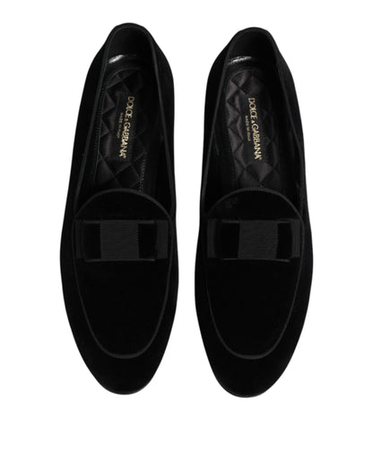 Mocasines de terciopelo negro Dolce & Gabbana Zapatos de vestir formales para hombre