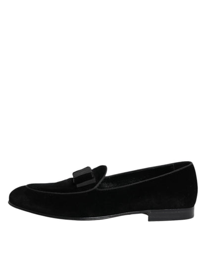 Mocasines de terciopelo negro Dolce & Gabbana Zapatos de vestir formales para hombre