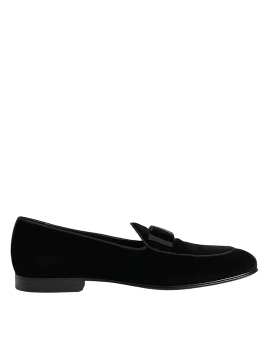 Mocasines de terciopelo negro Dolce & Gabbana Zapatos de vestir formales para hombre