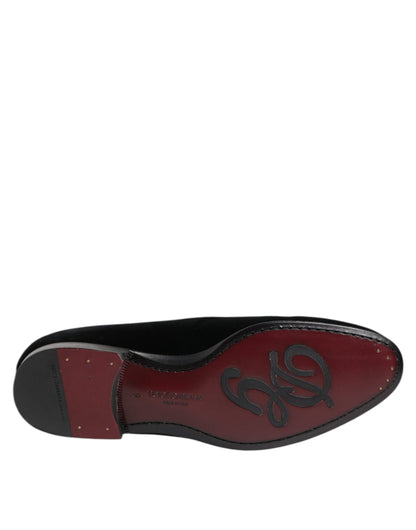 Mocasines de terciopelo negro Dolce & Gabbana Zapatos de vestir formales para hombre