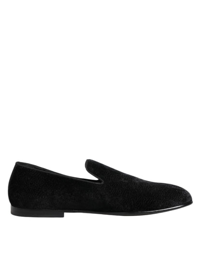 Mocasines de jacquard negros Dolce & Gabbana Zapatos de vestir formales para hombre