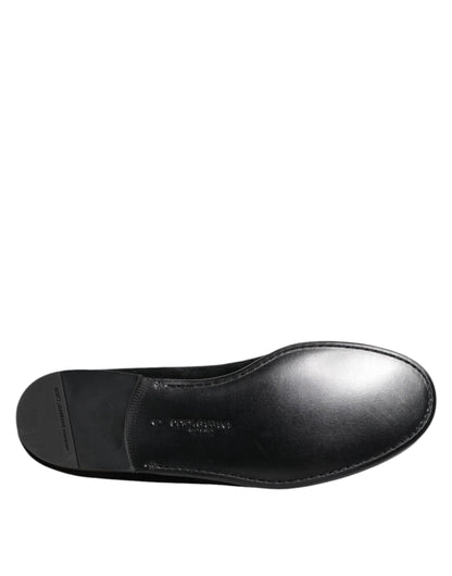 Mocasines de jacquard negros Dolce & Gabbana Zapatos de vestir formales para hombre
