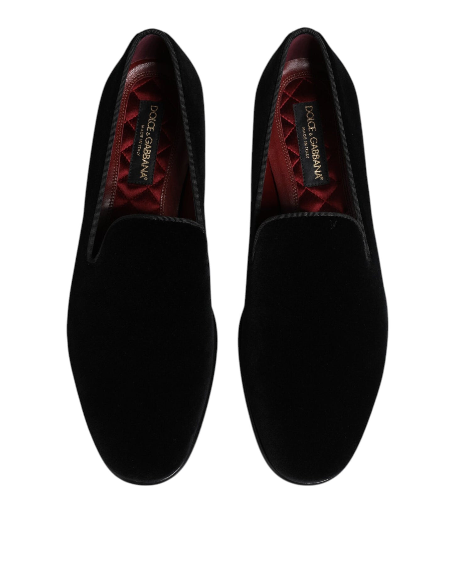Mocasines Dolce & Gabbana negros de terciopelo sin cordones para hombre