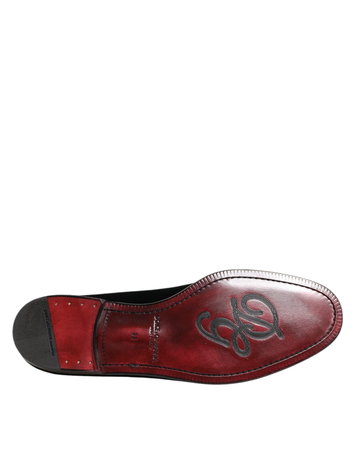 Mocasines Dolce & Gabbana negros de terciopelo sin cordones para hombre