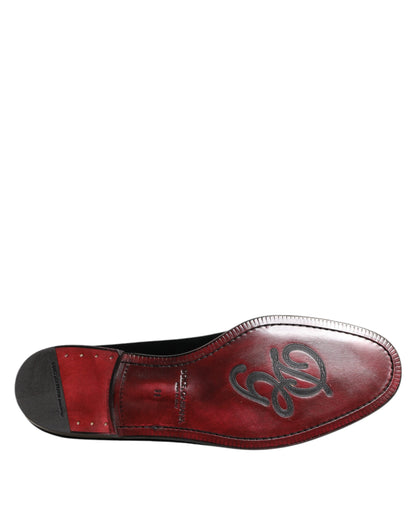 Mocasines Dolce & Gabbana negros de terciopelo sin cordones para hombre