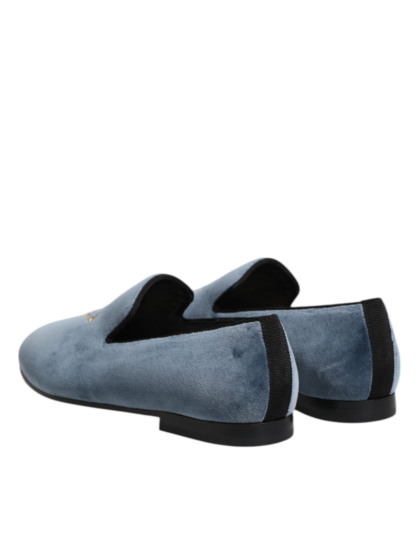 Mocasines Dolce & Gabbana Blue Velvet con logotipo DG Zapatos de vestir