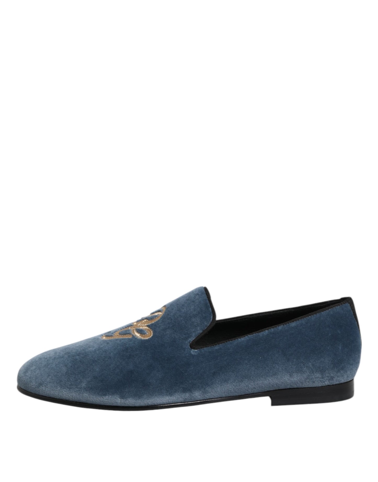Mocasines Dolce & Gabbana Blue Velvet con logotipo DG Zapatos de vestir