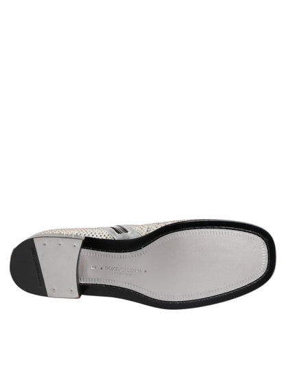 Zapatos botines Dolce & Gabbana blancos con logo DG de strass
