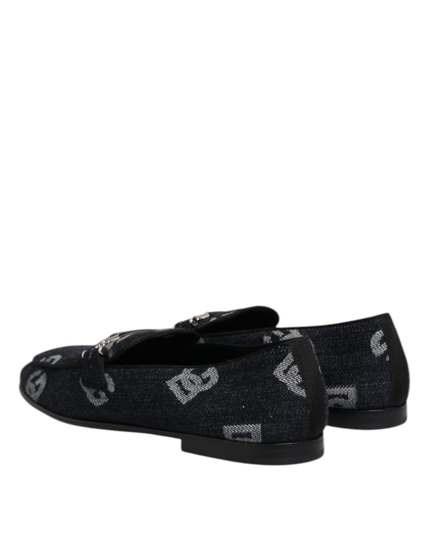 Mocasines de algodón azul con logotipo de Dolce & Gabbana Zapatos de vestir formales