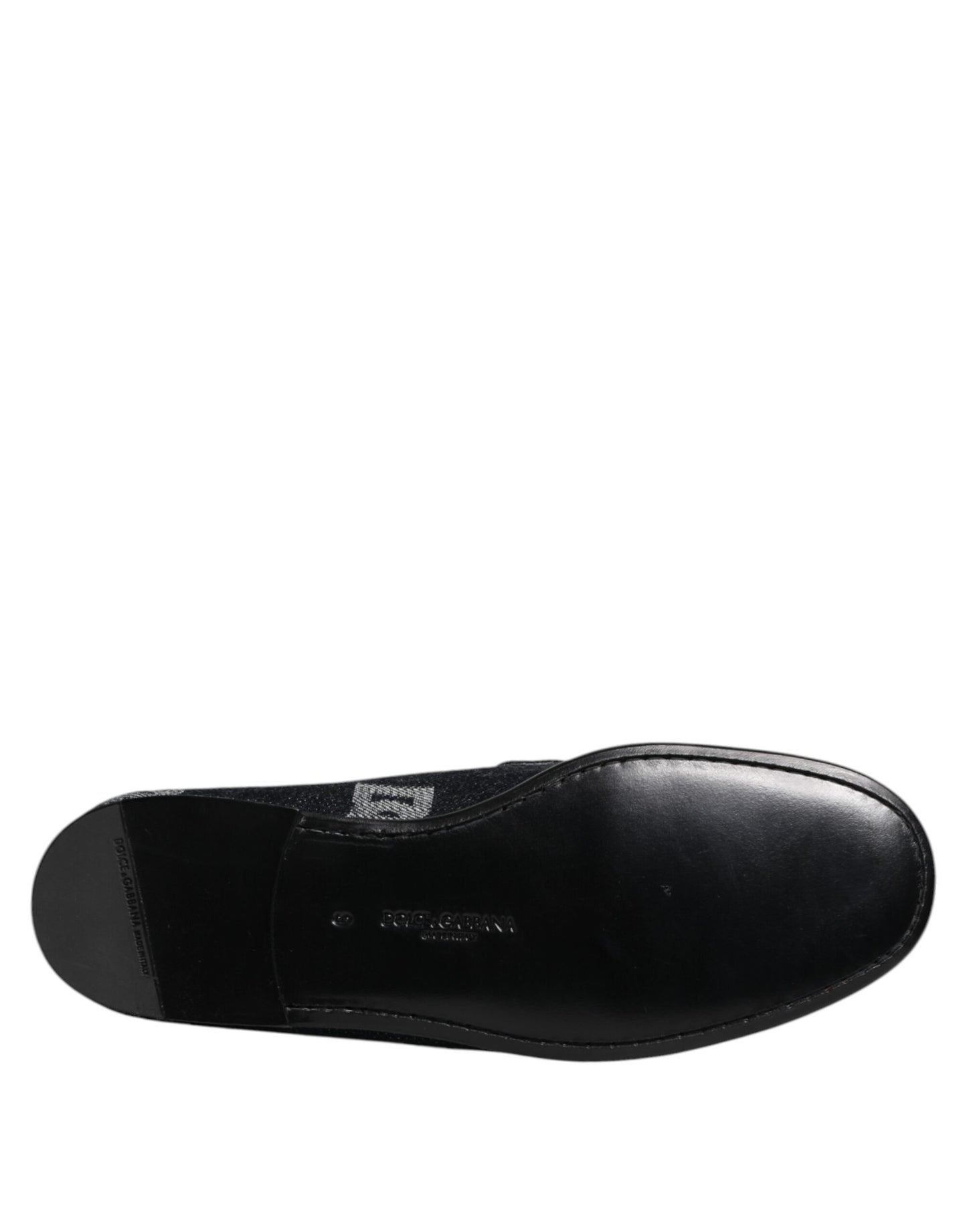 Mocasines de algodón azul con logotipo de Dolce & Gabbana Zapatos de vestir formales