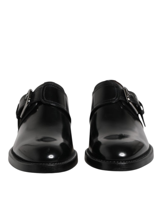 Zapatos formales Derby con monk strap de cuero negro Dolce & Gabbana