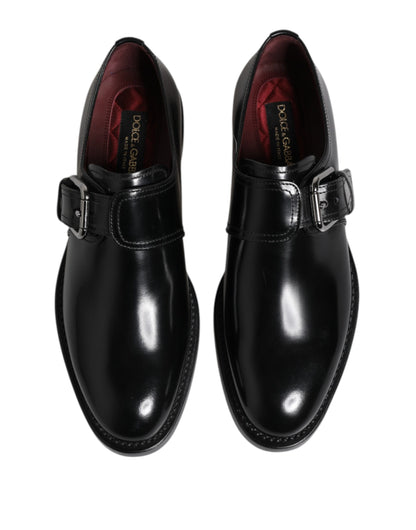 Zapatos formales Derby con monk strap de cuero negro Dolce & Gabbana