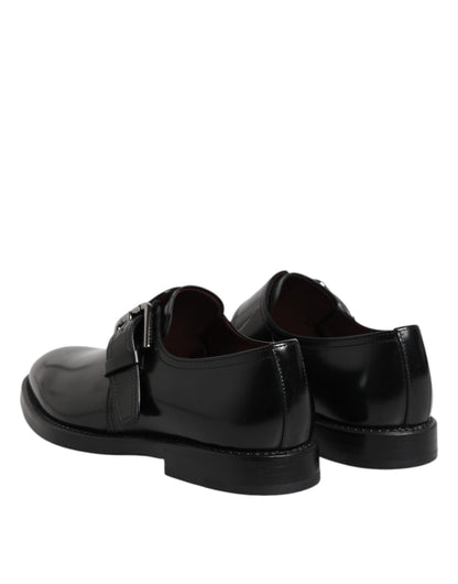 Zapatos formales Derby con monk strap de cuero negro Dolce & Gabbana
