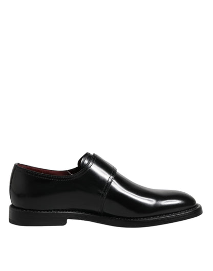Zapatos formales Derby con monk strap de cuero negro Dolce & Gabbana