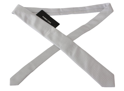 Corbata fina clásica con estampado blanco para hombre de Dolce & Gabbana