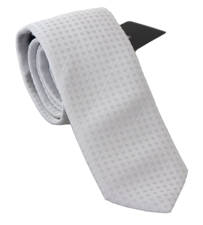 Corbata fina clásica con estampado blanco para hombre de Dolce & Gabbana